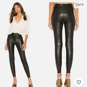 FREEPEOPLE Vegan Leather High Waist Skinny Pants. SIZE 31 ( 8-10)